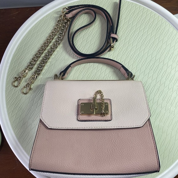 Aldo‎ Purse Snake Embossed Pink&white Shoulder Crossbody Handbag Strap 50" - Picture 1 of 16